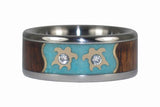 Gold Turtle Diamond Titanium Ring