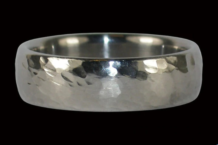 Hammered Titanium Ring Band