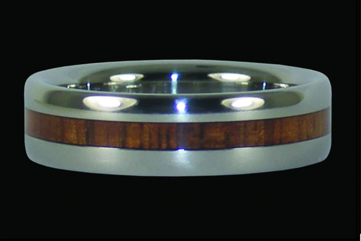 Koa Wood Titanium Ring