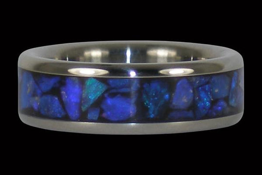 Schwarzer Opal Titan Ring Band