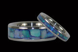 Blue Australian Opal Titanium Ring