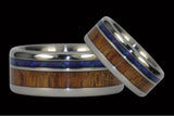 Black Opal et Dark Koa Wood Hawaii titani anneau
