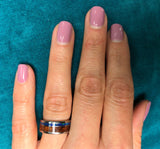 Black Opal et Dark Koa Wood Hawaii titani anneau