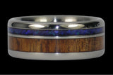 Black Opal et Dark Koa Wood Hawaii titani anneau