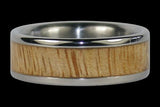 Banda de anillo de titanio de madera de mango