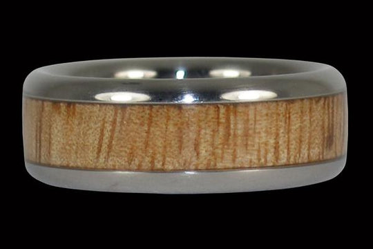 Banda de anillo de titanio de madera de mango