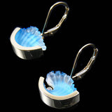 Pendientes de onda de oro amarillo de 14k con diamantes de .02ct