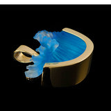 14k Große Gelbe Gold Wave Anhänger mit Diamant