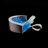 14k White Gold Medium Curl Wave Pendant