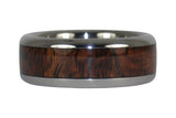 Dark Koa Wood Inclay Titanium Ring Band