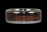 Dark Koa Wood Inclay Titanium Ring Band