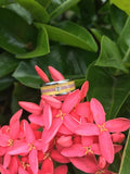 Anneau en titane en diamant avec de la sugilite rose