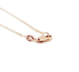 Bermuda Wavy Diamond Bar Necklace Rose Gold
