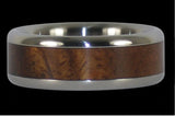 Curly Koa Wood Hawaii Titanium Ring