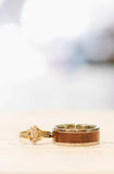 Curly Koa Wood Hawaii Titanium Ring