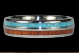 Turquoise et Koa Titanium Ring Band