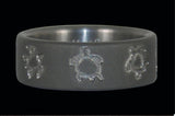 Bande de ring en titane de gravure de tortue