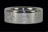 Bande de ring en titane de gravure de tortue