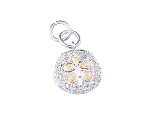 11mm 14K Gold Plumeria Dia mit Diamond