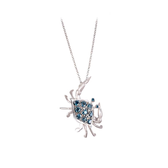 14k zurück Diamant Shell Krabbe Anhänger