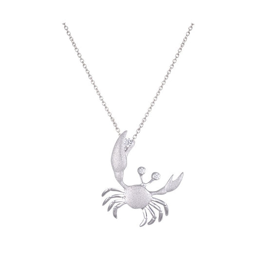 Colgante de cangrejo de 22 mm de 14k con 3 diamantes