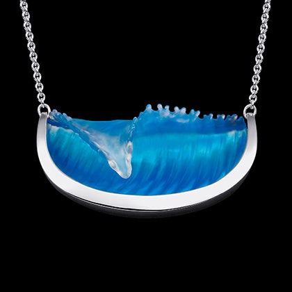 Ultimativer Wellenanhänger aus 14 Kt. Weißgold