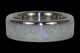 Weiße Perle Titan Ring