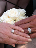 Weiße Perle Titan Ring