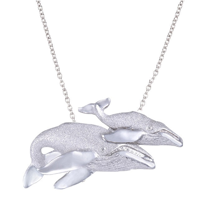 PRECIOUS SILVER 36MM WHALE PENDANT