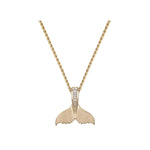 14K 15MM WHALE SAW TAIL PENDANT 
