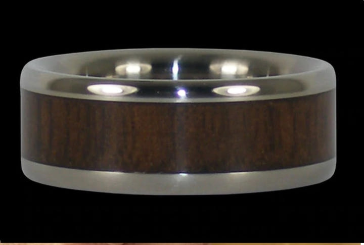 Walnut Titanium Ring Band