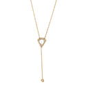 White Topaz Kite Necklace with Bezel Diamond Drop Lariat