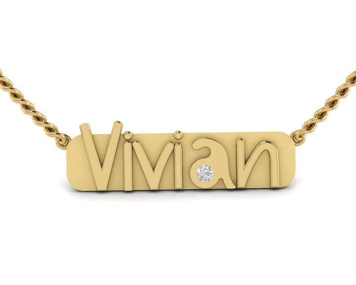 Custom Nameplate Necklace 1.4MM Chain