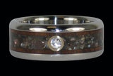 Black Pearl and Koa Diamond Titanium Ring