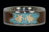 Bague en titane de deux tortues