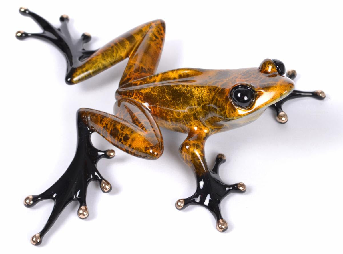 ブロンズ置物　FROGMAN Tim cotteril カエルアート Frogman Tim Cotterill Vintage Hung Over Frog Bronze Sculpture