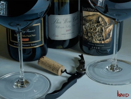 Thomas Arvid painting of wine and cork