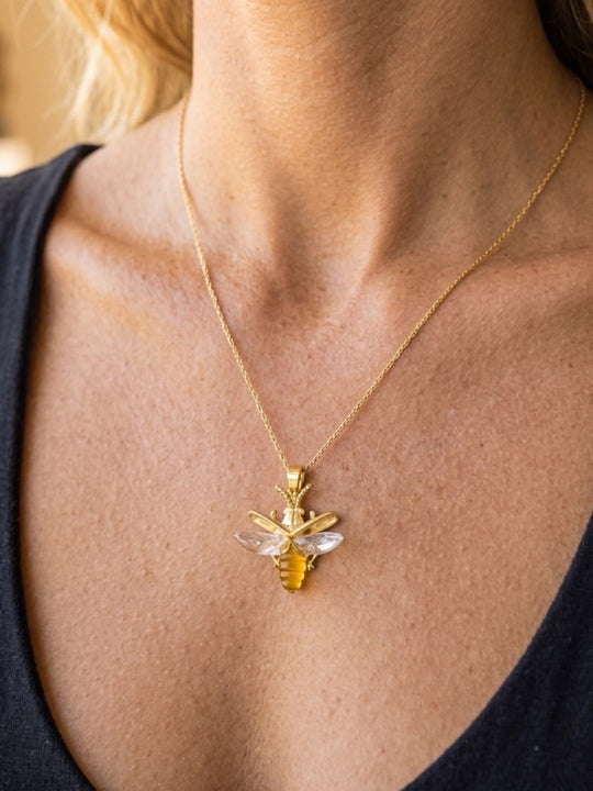 14K Yellow Gold Firefly Pendant