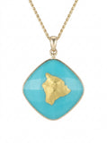 18k Treasure Island Hawaiian pendant - Big Island on back