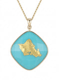18k Treasure Island Hawaiian pendant - Oahu on back