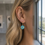 18k Treasure Island Oahu 14mm Earrings — worn on model (blonde, view 2)