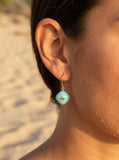 18k Treasure Island Oahu 14mm Earrings — close-up on model