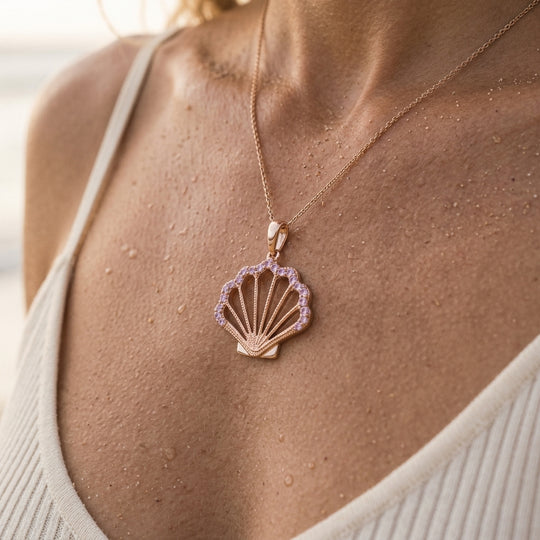 11mm 14K White Gold Plumeria Slide Anhänger