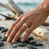2/tone Chandelier Plumeria Diamond Ring — worn on model (brunette, view 3)