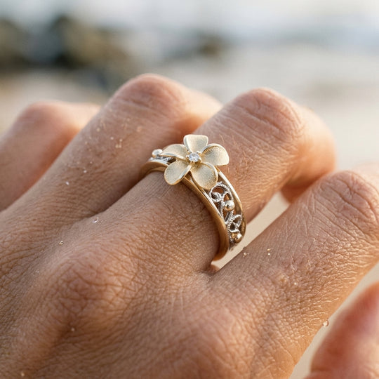 2/tone Chandelier Plumeria Diamond Ring