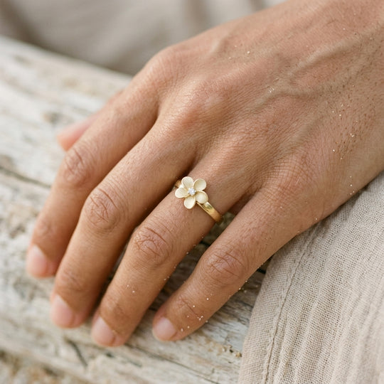 Bague de diamant de 14K 13 mm