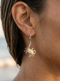 14k 2/tone 18mm Crab Earrings with 4 Diamonds — close-up on model