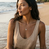 14k 2/tone Crab Charm with 26 Diamonds — worn on model (brunette, view 2)