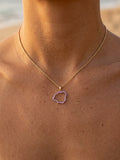 14k "Kauai" Pendant with 30 Lavender Sapphires — close-up on model