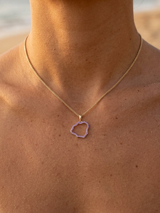 14k "Kauai" Pendant with 30 Lavender Sapphires